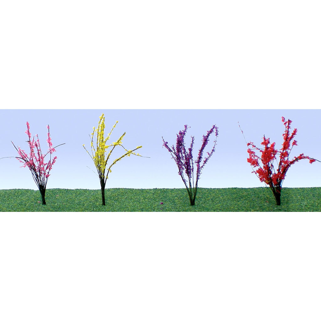 JTT95545 [file:JTT95545-1.jpg] Flower Bushes Assorted, 1/2in to 3/4in, HO-Scale, (40 pack)
