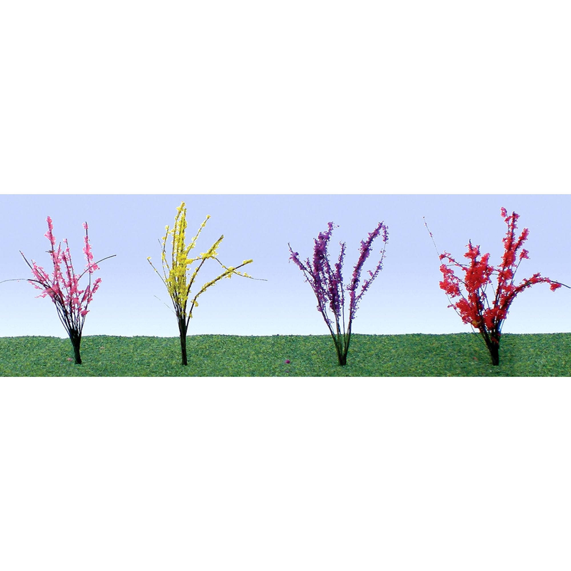 JTT95545 [file:JTT95545-1.jpg] Flower Bushes Assorted, 1/2in to 3/4in, HO-Scale, (40 pack)