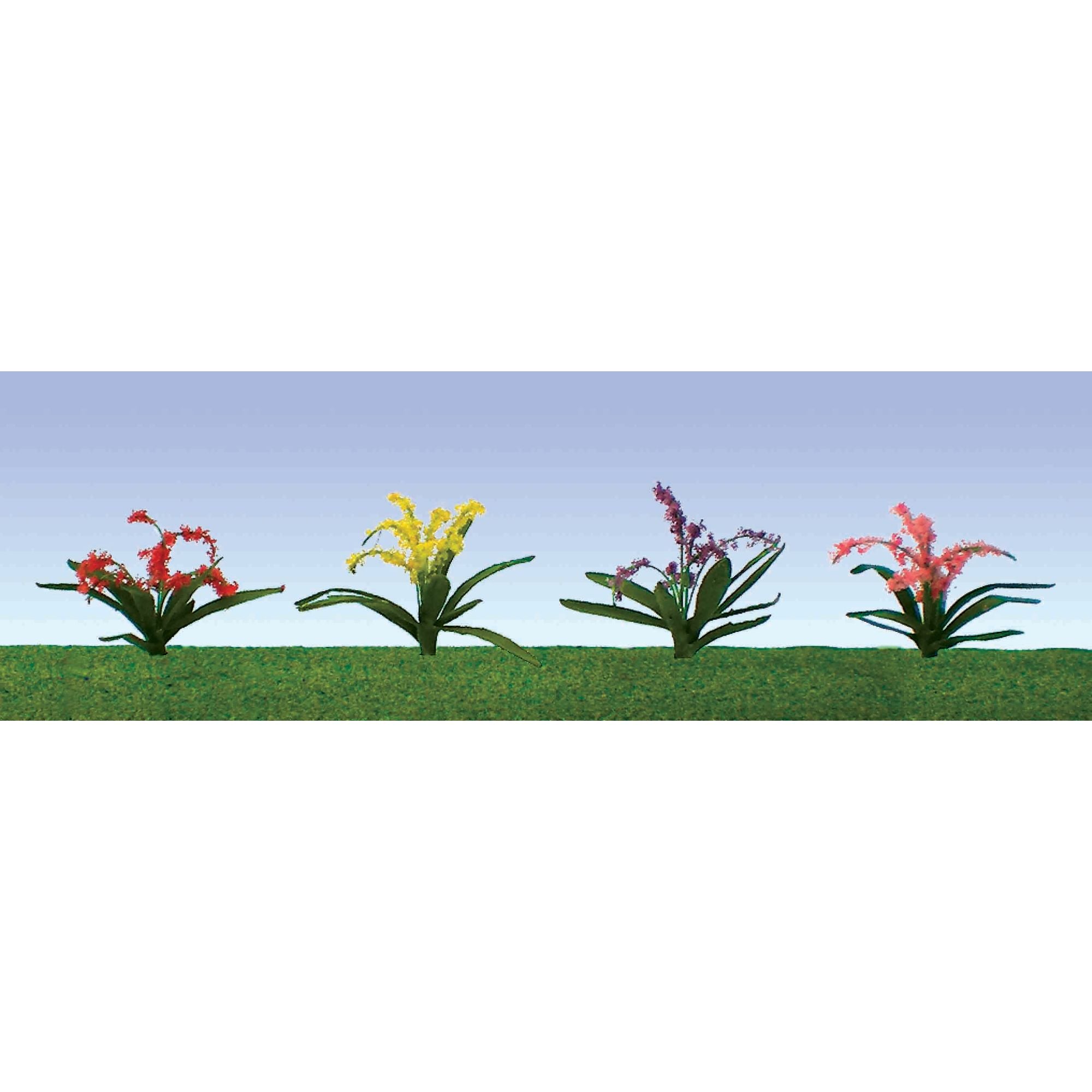 JTT95549 [file:JTT95549-1.jpg] Flower Plants Assorted, 3/4in, O-Scale, (30 pack)