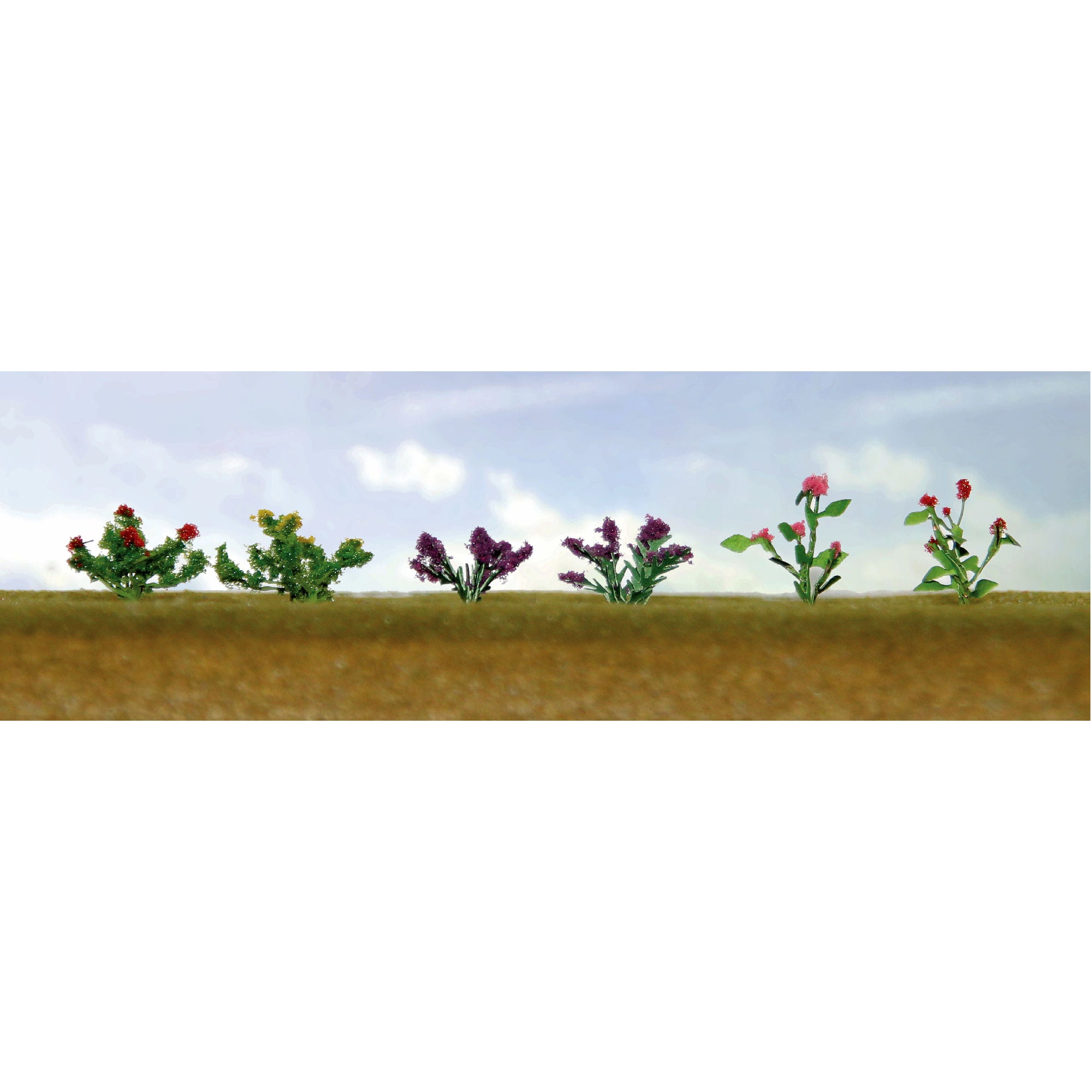 JTT95557 [file:JTT95557-1.jpg] Assorted Flower Plants 1, HO-Scale, (12 pcs)