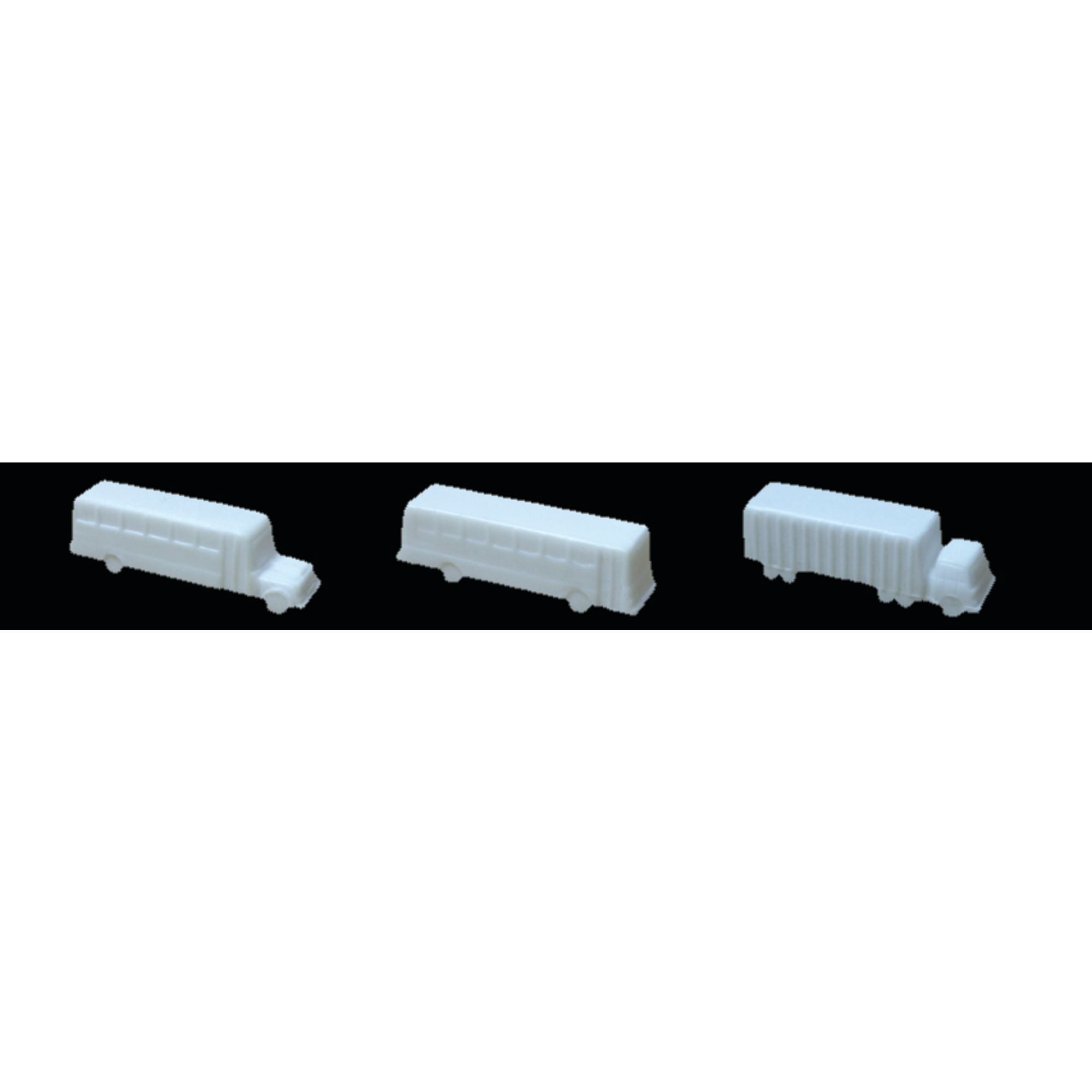 JTT97007-1 Buses & Truck, 1/8in=1'-0in 1:100, White, (3 per pack)