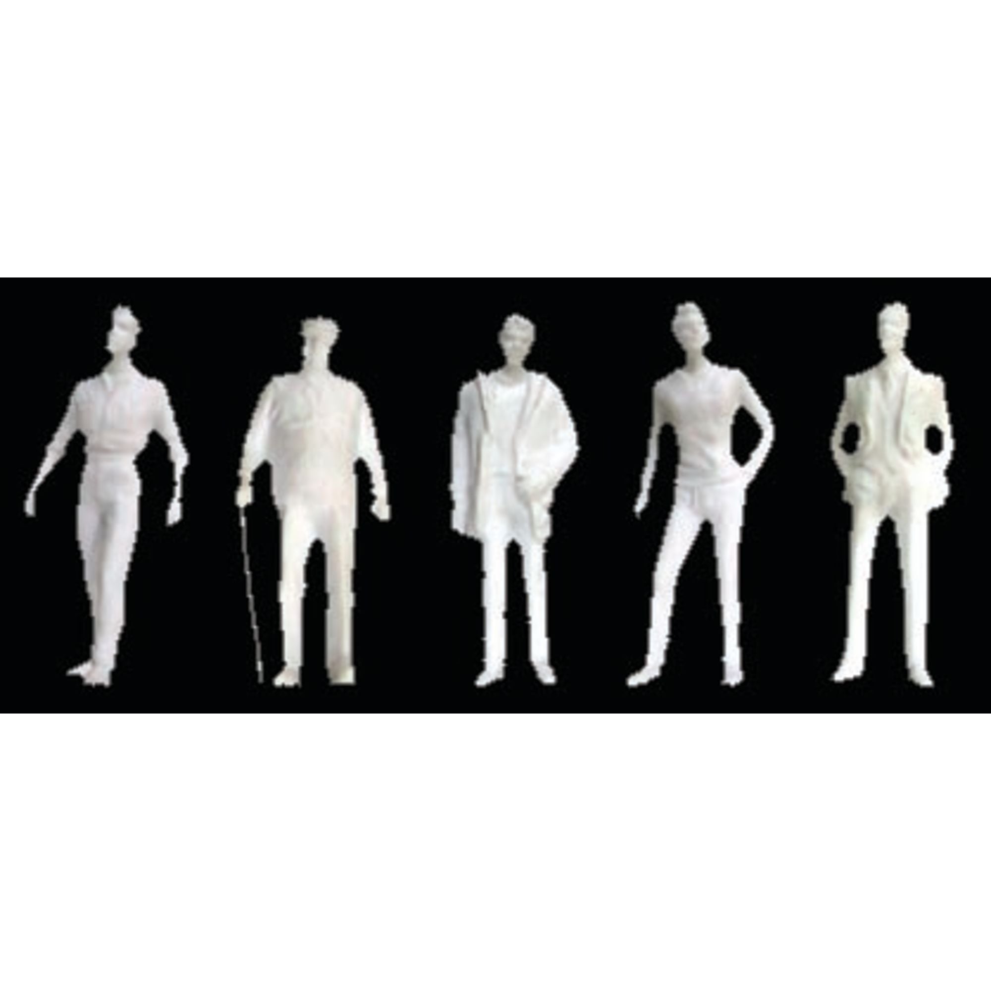 JTT97117 [file:JTT97117-1.jpg] Male Figures, 1/8in (1:100), White (10 pcs)