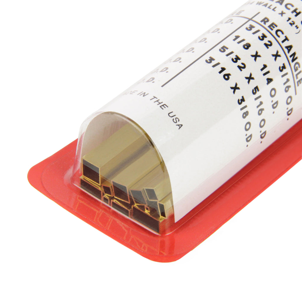 KNS3406-2 Brass Tubing Assortment, Square & Rectangle (11 pcs)