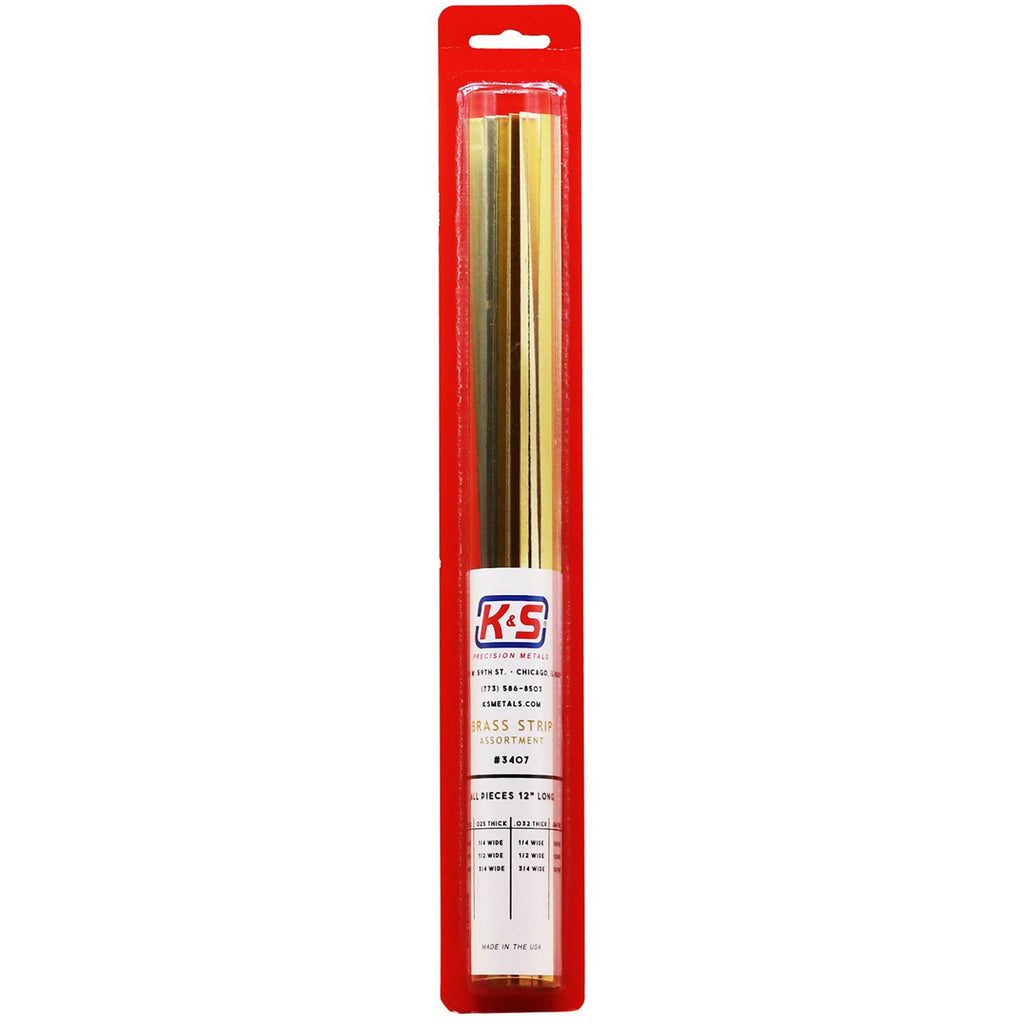 KNS3407-3 Brass Strip Assortment (12 pcs)