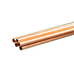 Copper Round Tube, 4 x 1000mm - .36mm Wall (Bulk Pack of 5 Items)