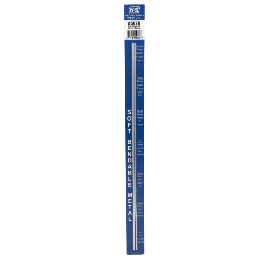 KNS5070-3 [file:KNS5070-3.jpg] Soft Bendable Solid Aluminium Rod - 3/32, 1/8 (12in long) (2 pcs)