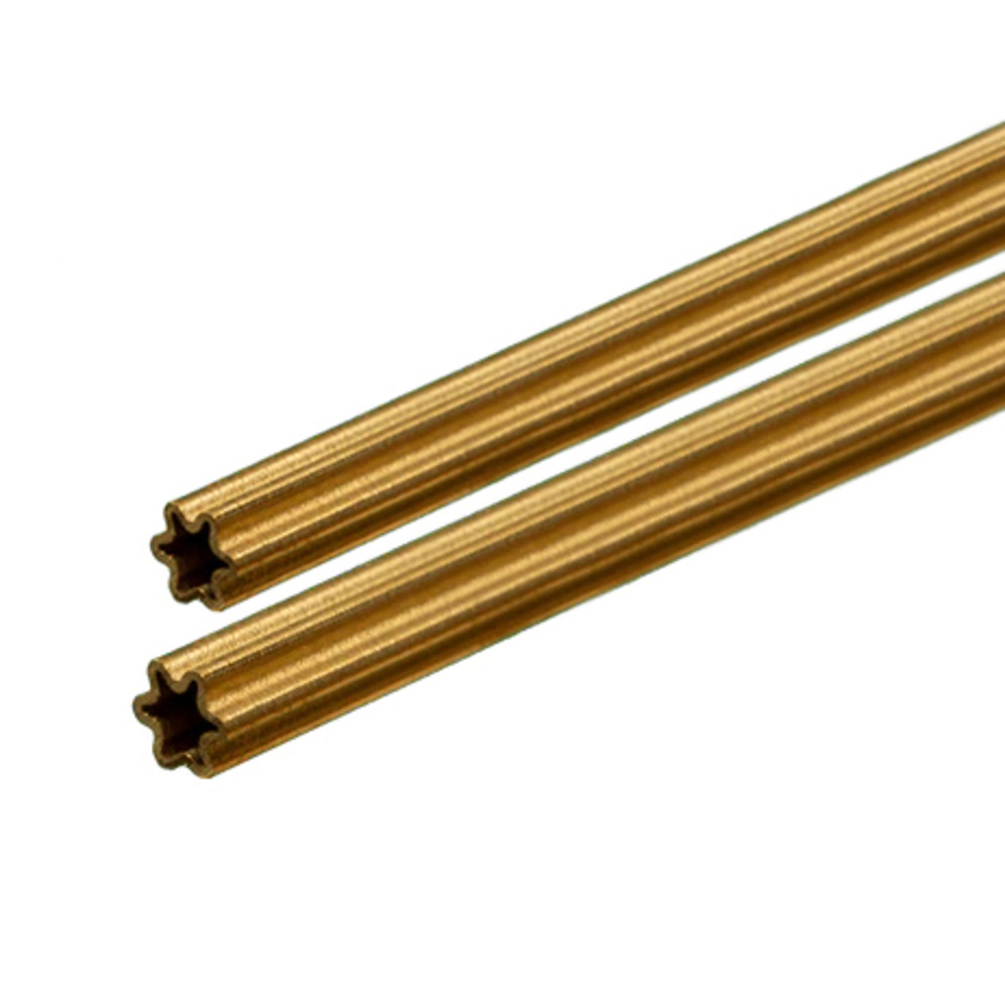 KNS5088 [file:KNS5088-1.jpg] Brass Star Tube (Small) .014in Wall x 12" Long (2 pcs)