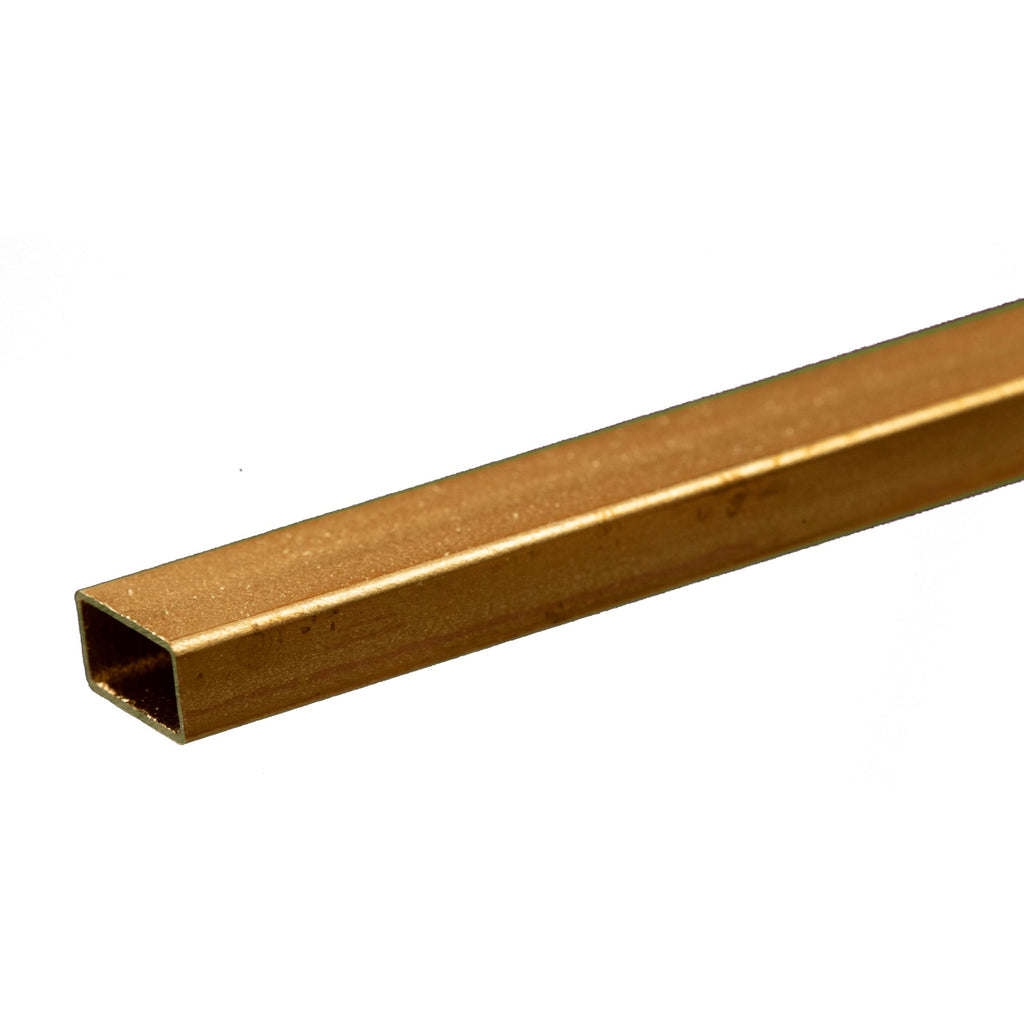 KNS8268 [file:KNS8268-1.jpg] Brass Rectangular Tube, 3/16 x 3/8 x 12in, .014in Wall
