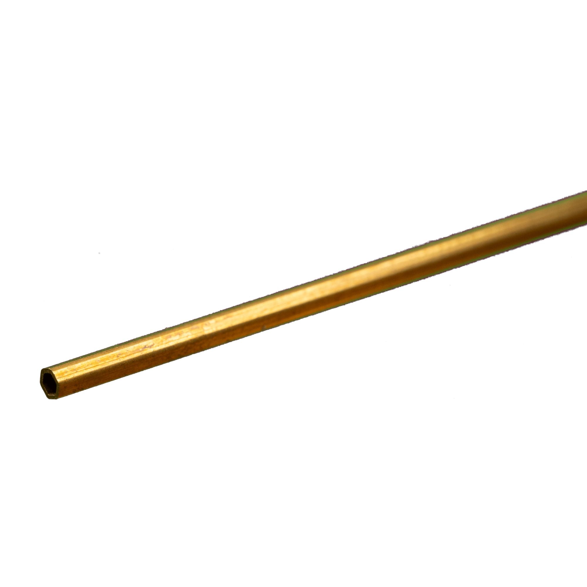 KNS8271 [file:KNS8271-1.jpg] Brass Hexagonal Tube, 3/32 x 12in - .014in Wall