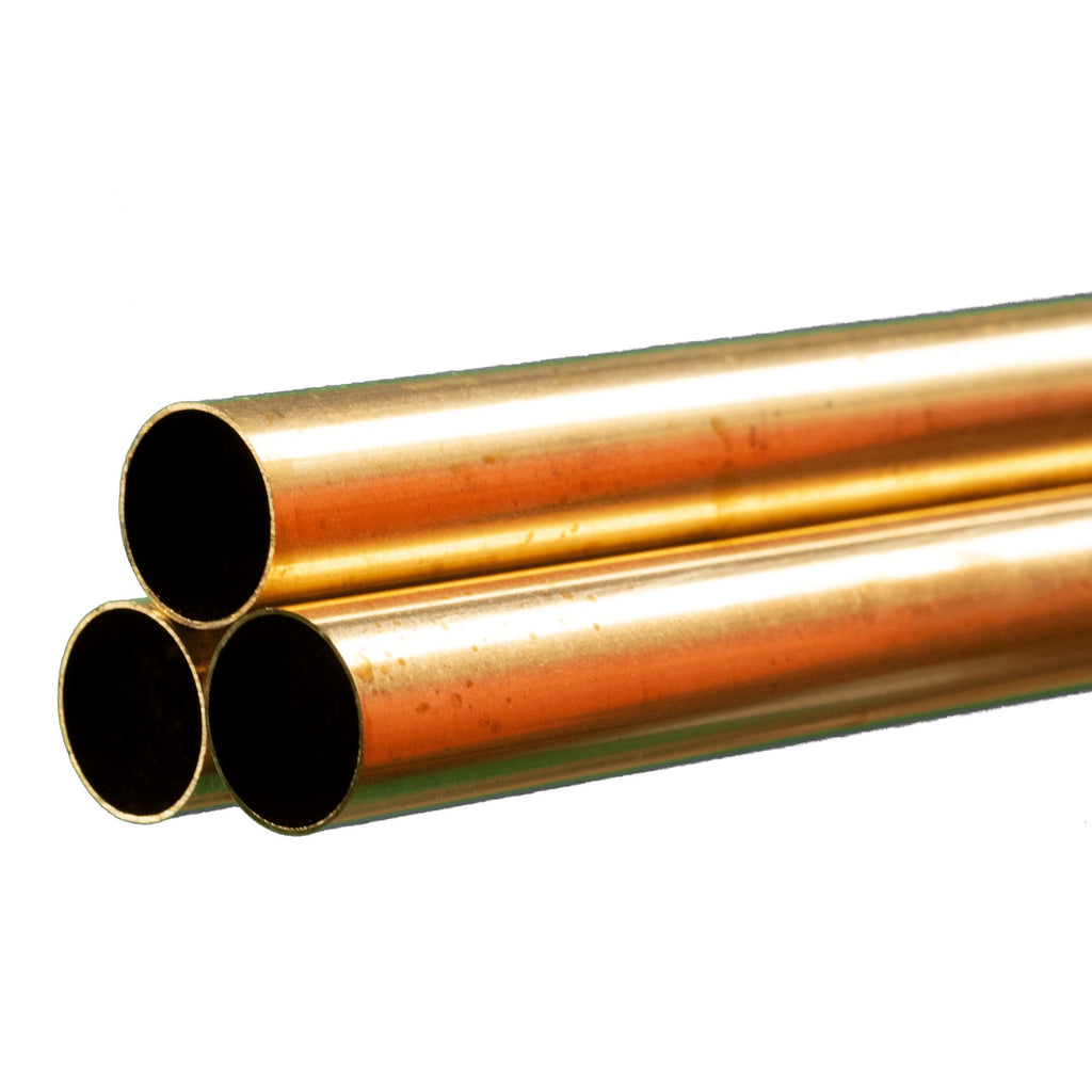 KNS9121 Brass Round Tube, 19/32  36in - .014in Wall