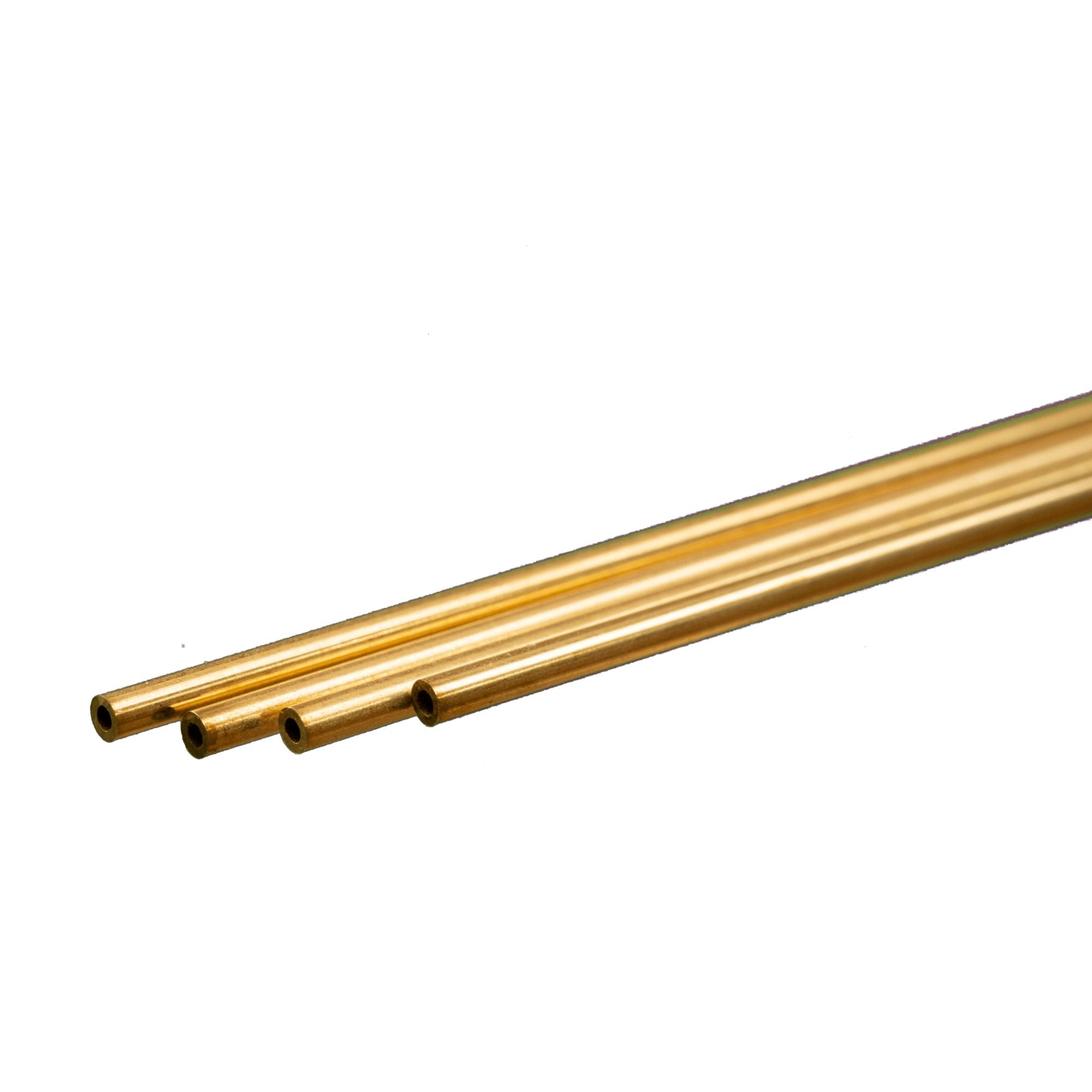 KNS9820 [file:KNS9820-1.jpg] Brass Round Tube, 2 x 300mm, .45mm Wall (4 pcs)