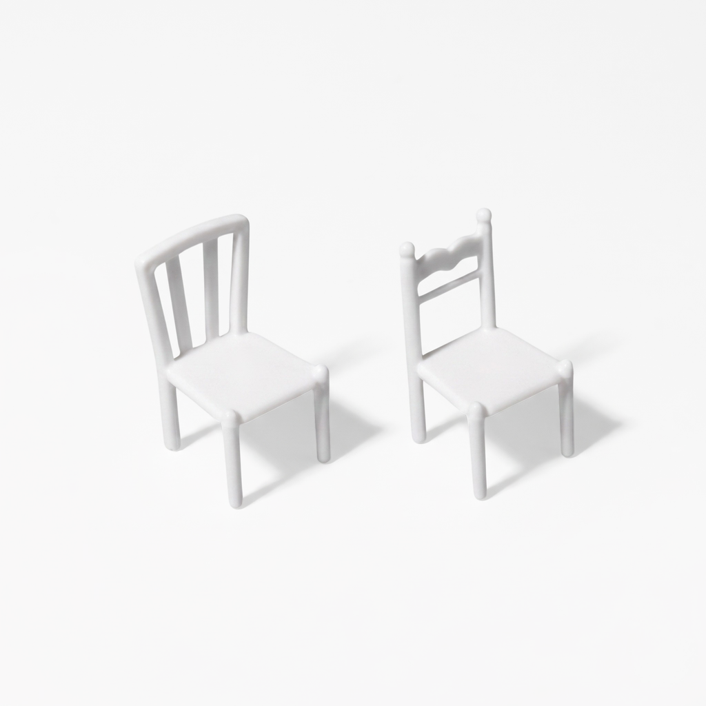 Kitchen Chairs, White, 1:25