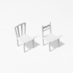 Kitchen Chairs, White, 1:25