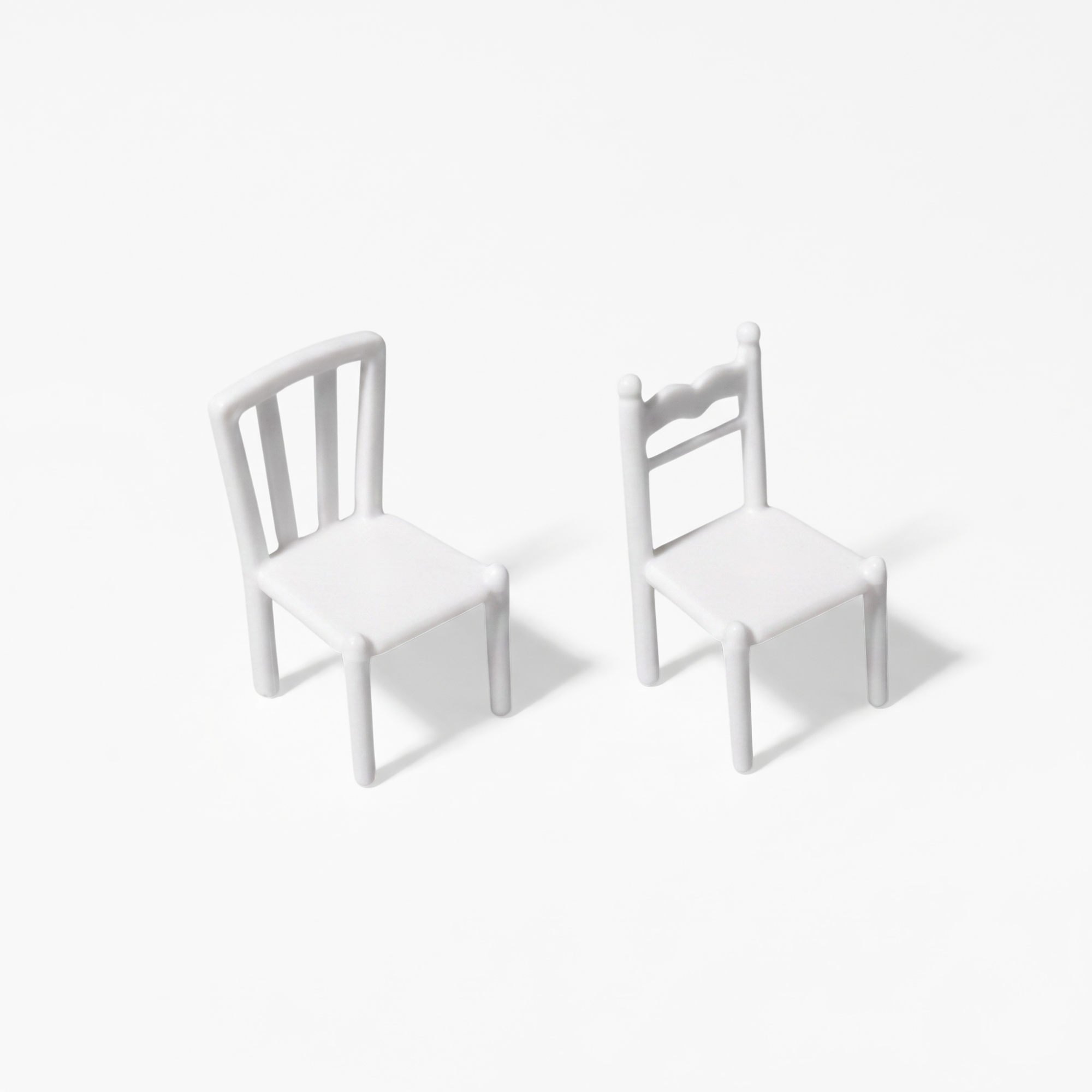 Kitchen Chairs, White, 1:25