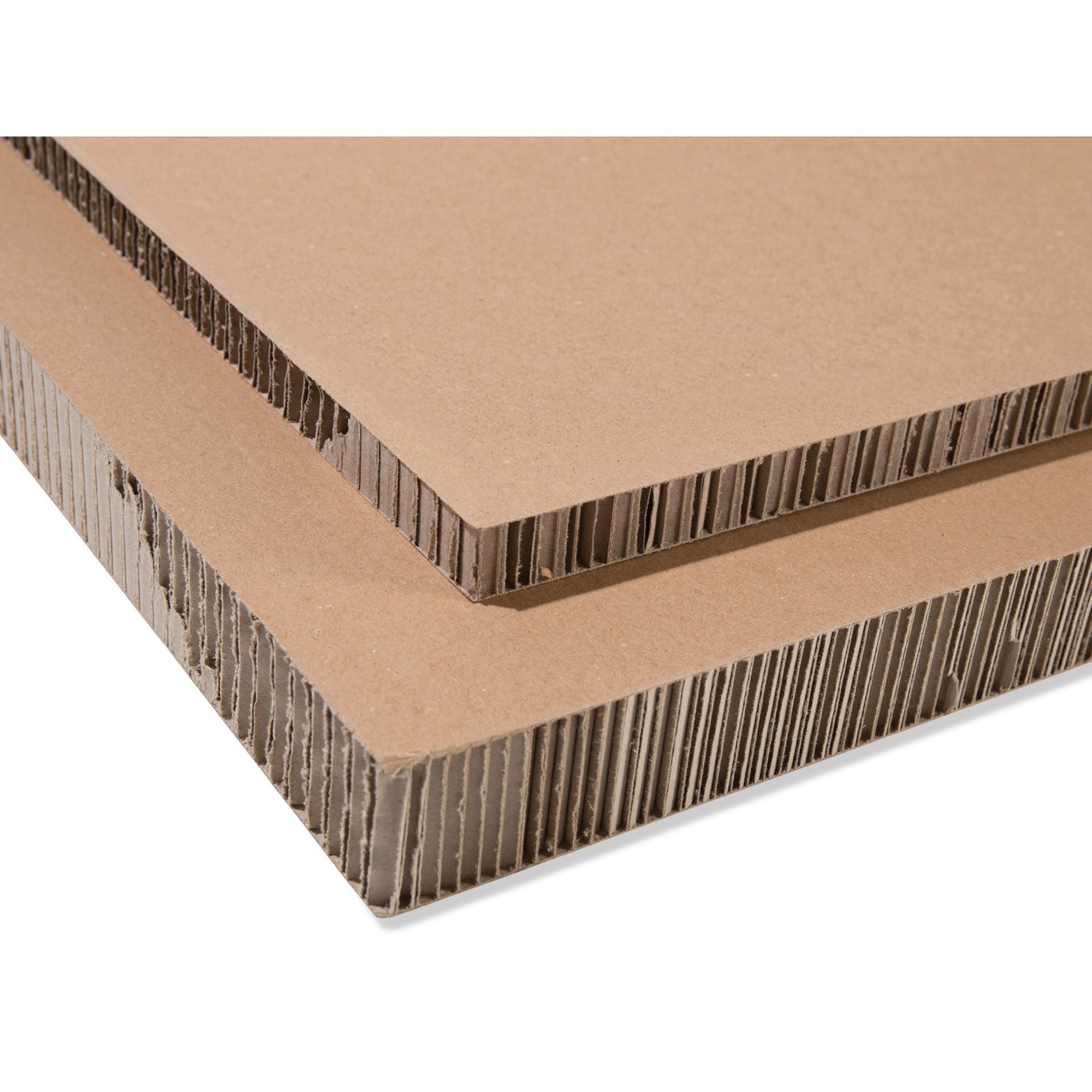 Honeycomb board paper laminated, brown , 20.0 x 750 x 1000 mm, laminating paper 200 g/m2