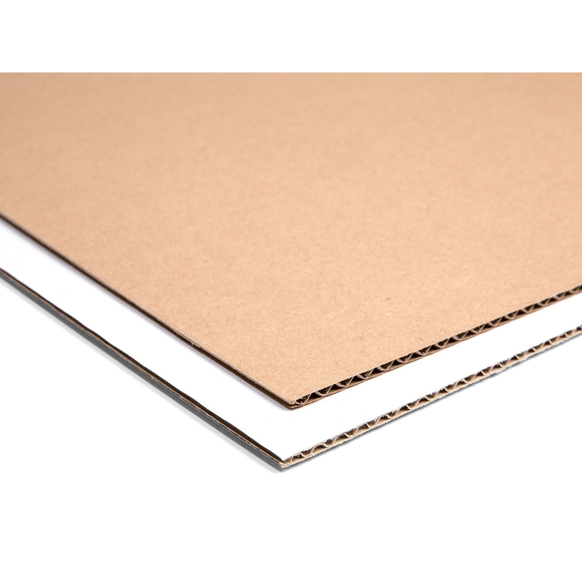 Fine corrugated board, double-sided, 2.5 x 1000 x 700 mm, brown/white