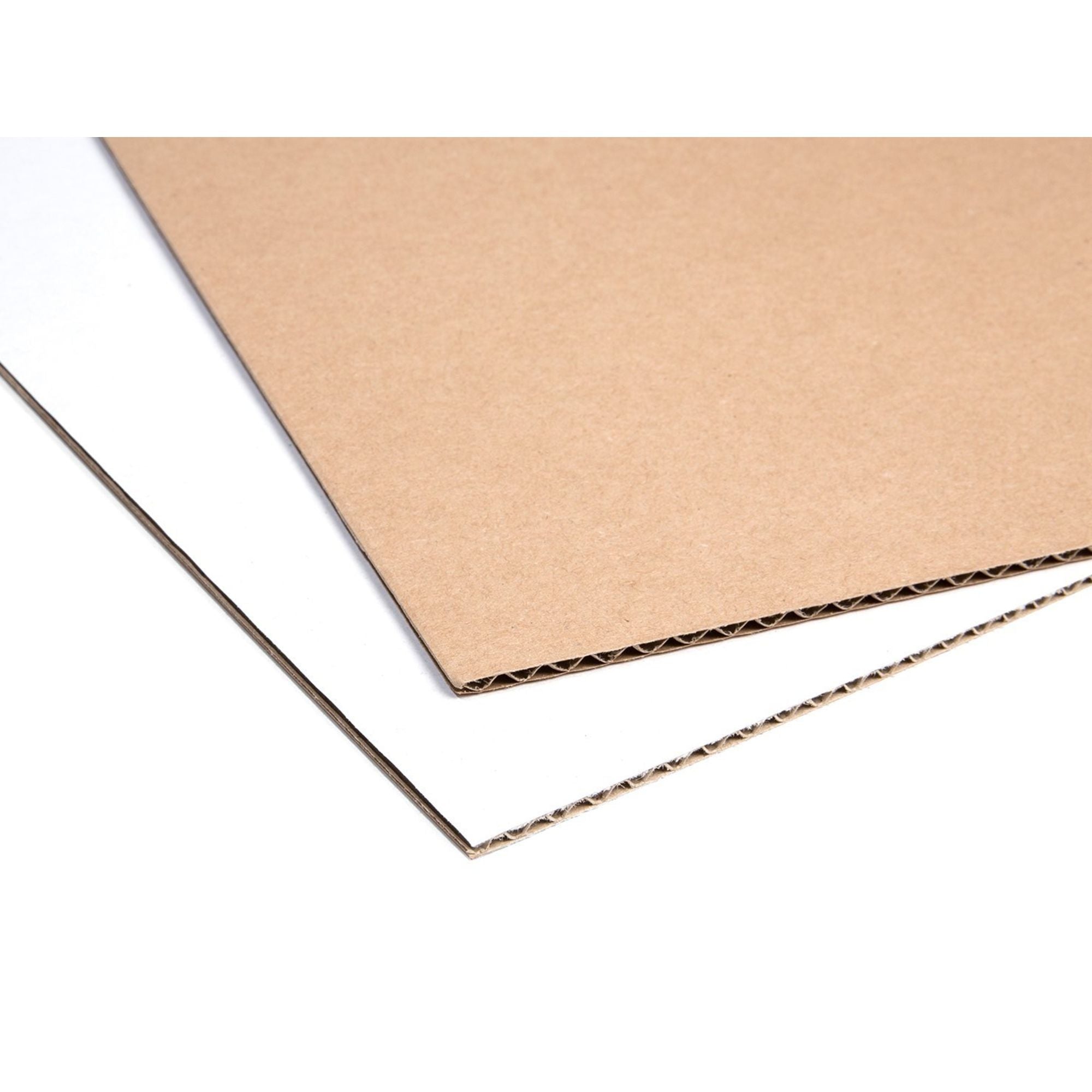 Fine corrugated board, double-sided, 2.5 x 1000 x 700 mm, brown/white