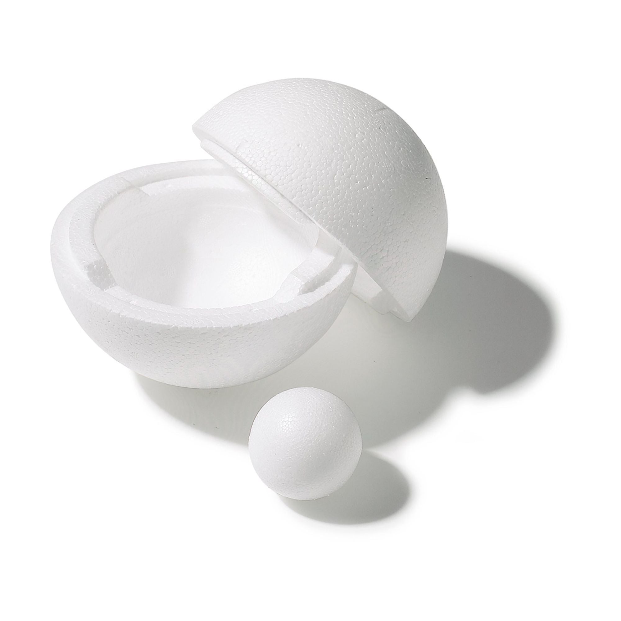 RAY3300700-6 [file:RAY3300700-6.jpg] Polystyrene Foam Ball, Two Piece, Hollow, with Rabbet