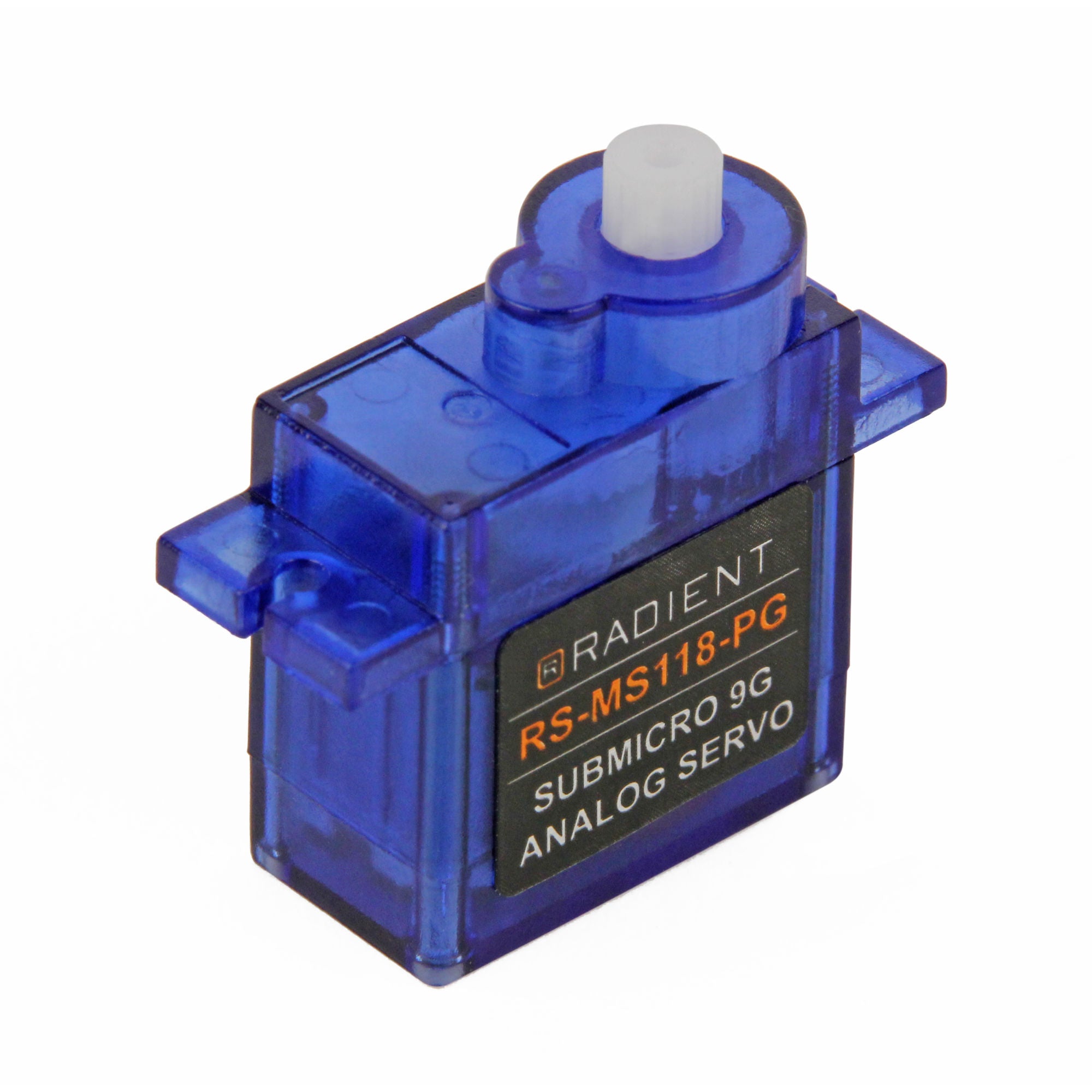 RDNA0408-1 [file:RDNA0408-1.jpg] RS-MS118-PG Micro 9g Analog Servo 1.5kg 0.12s 4.8 - 6.0V