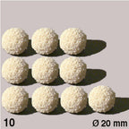 Rubber Sponge Balls, White, 20mm (10 pcs)