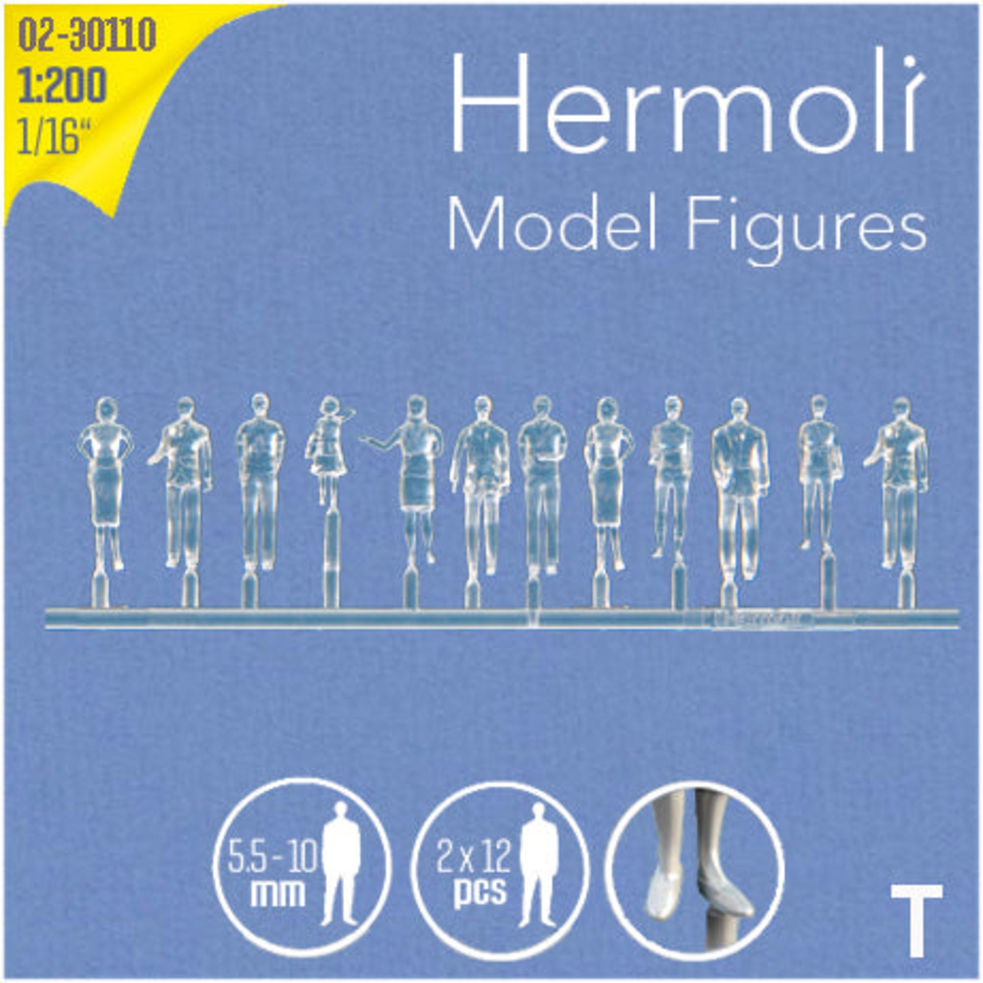 SCZ02-30110-24-1 [file:SCZ02-30110-24-1.jpg] Hermoli Standing Figures Clear 1:200 12 Types H = 9.0mm (24 pcs)