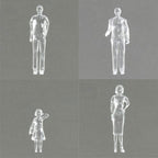 SCZ02-40110-20-2 [file:SCZ02-40110-20-2.jpg] Hermoli Standing Figures Clear 1:100 10 Types H = 18mm (20 pcs)