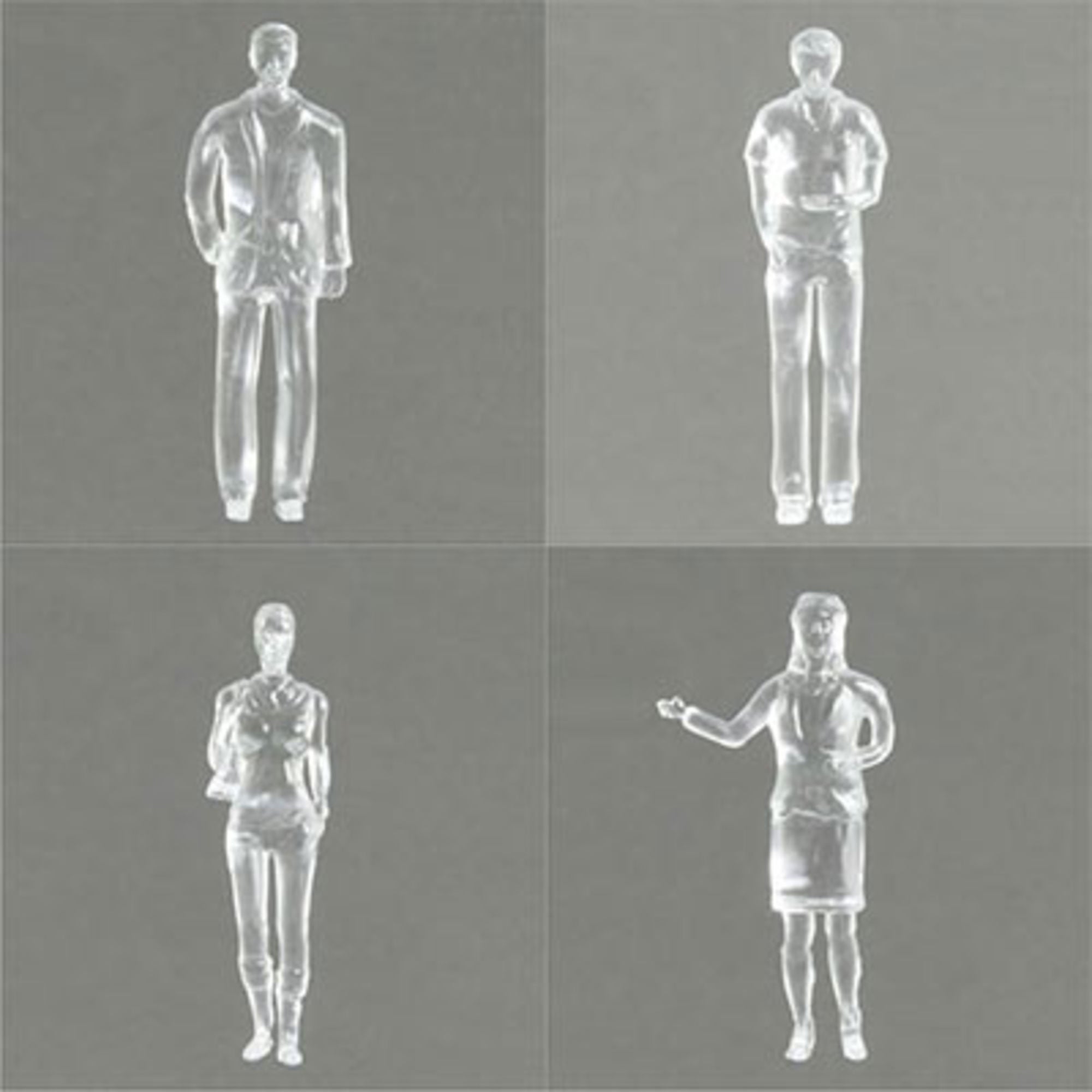 SCZ02-40110-20-3 Hermoli Standing Figures Clear 1:100 10 Types H = 18mm (20 pcs)