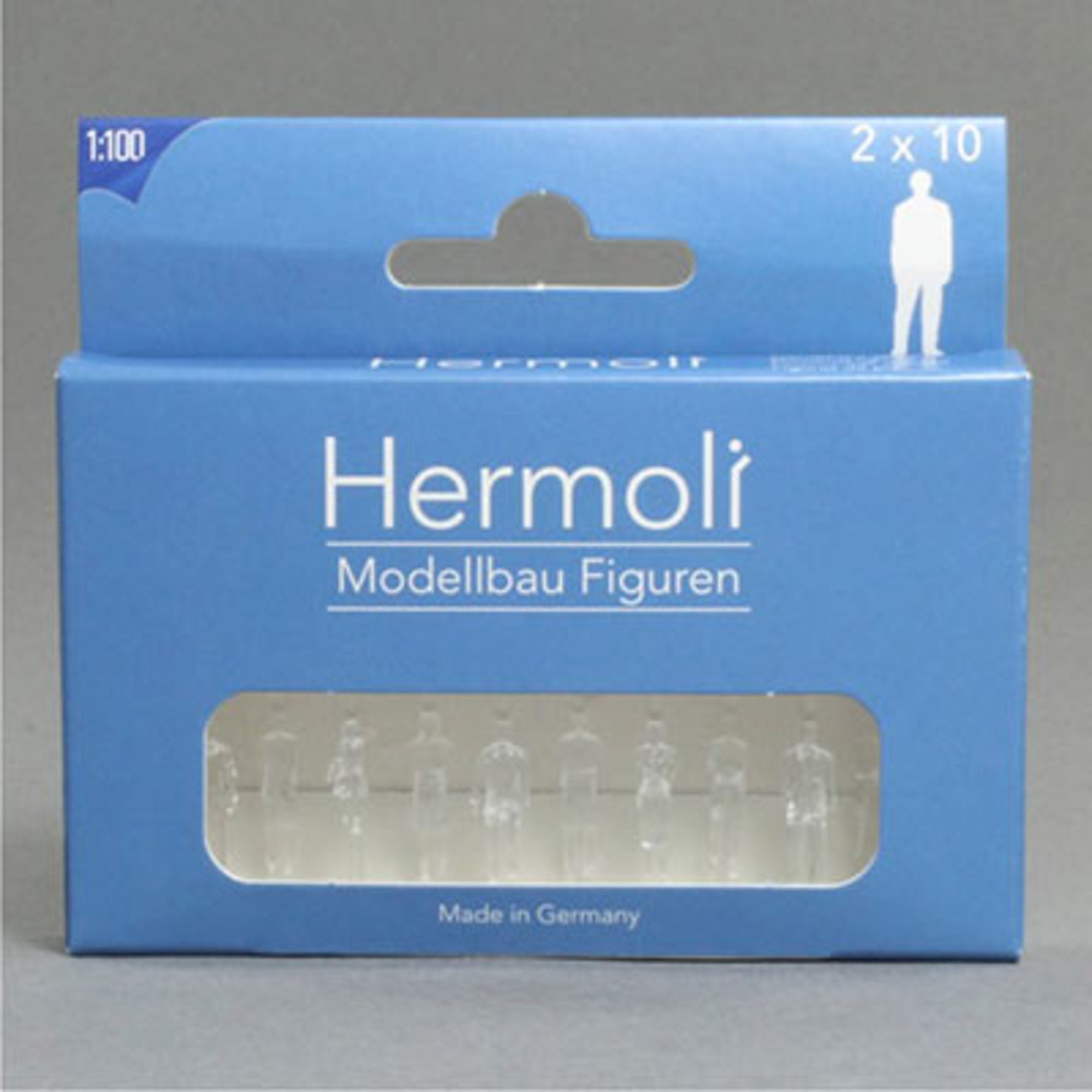 SCZ02-40110-20-4 Hermoli Standing Figures Clear 1:100 10 Types H = 18mm (20 pcs)