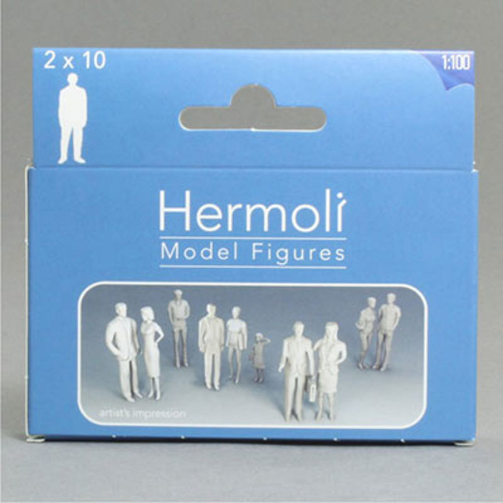 SCZ02-40110-20-5 Hermoli Standing Figures Clear 1:100 10 Types H = 18mm (20 pcs)