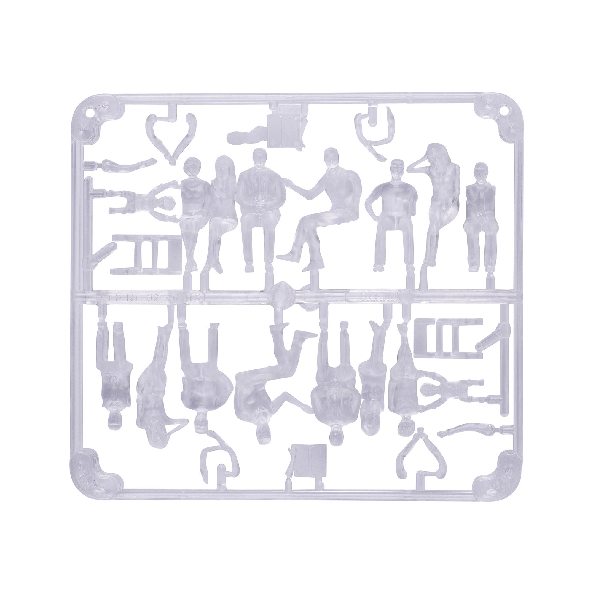SCZ02-50310-15-1 Hermoli Sitting Figures Clear 1:50 8 Types H = 36mm (15 pcs)