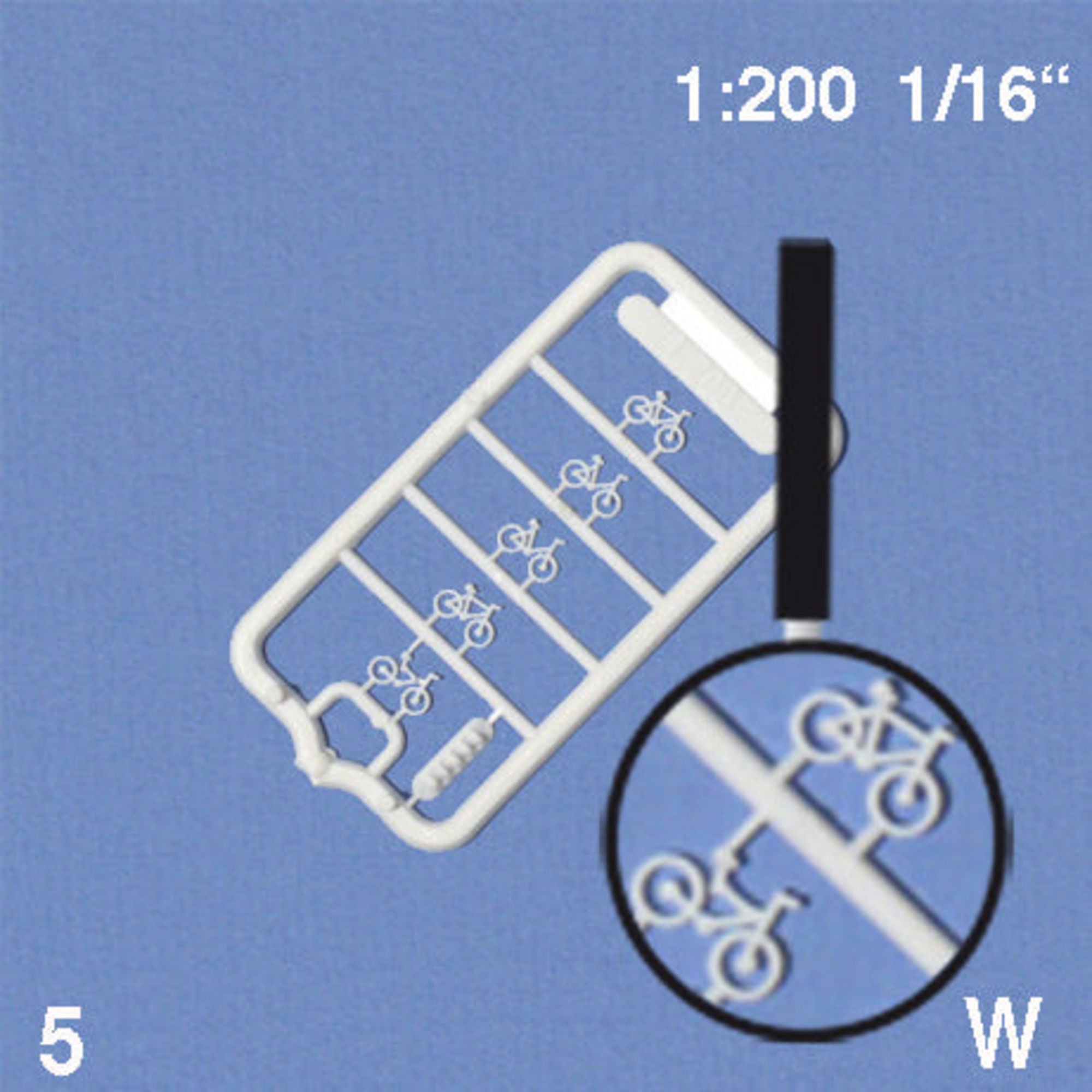 Bicycles, White, 1:200 (5 pcs)