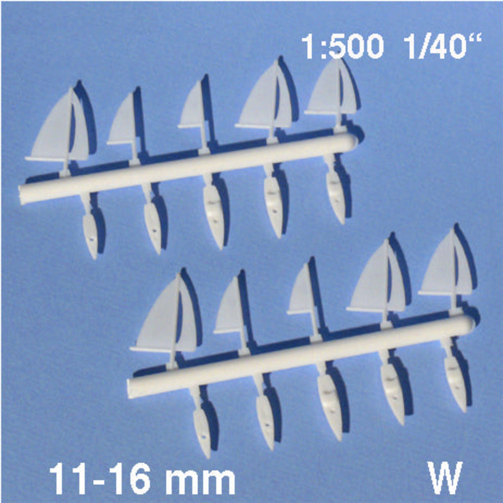 SCZ04-00011-10-1 Sail Boats White L = 11-15mm (10 pcs)