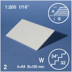 SCZ08-30111-2 [file:SCZ08-30111-2-1.jpg] Tread Plates Slope = 34 White 1:200 54 x 100mm S = 34 H = 0.9mm (2 pcs)