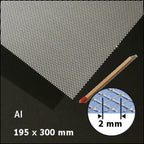 SCZ19-44200-1 [file:SCZ19-44200-1-1.jpg] Expanded Metal Aluminium Mesh Sheet, 190 x 290mm H = 0.4mm x W = 2.0mm