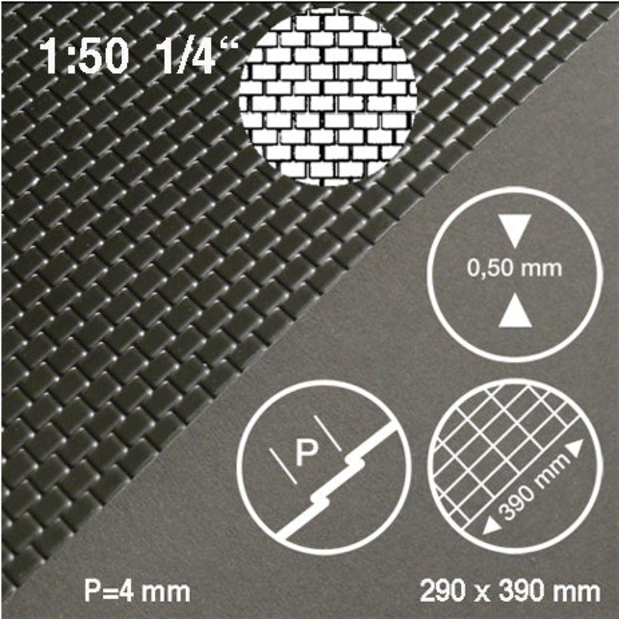 SCZ28-54054-1-1 Roof Tile Sheet Black 1:50 0.5 x 290 x 390mm Slates H = 70mm