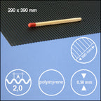 SCZ30-73204-1 [file:SCZ30-73204-1-1.jpg] Corrugated Styrene, Black, 0.5 x 290 x 390mm L = 2.0mm