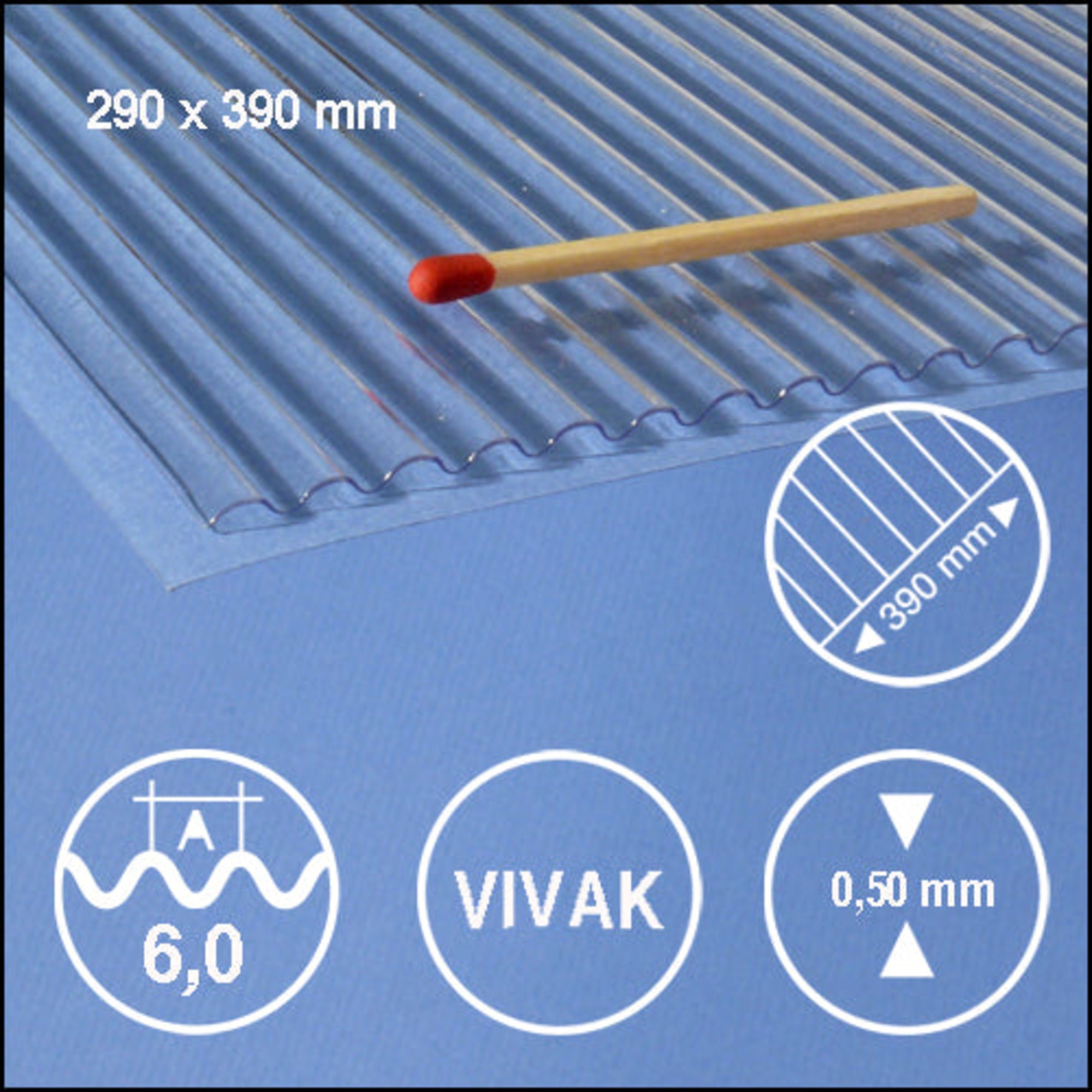 SCZ30-73600-1 [file:SCZ30-73600-1-1.jpg] Corrugated Clear PET-G Clear 0.5 x 390 x 290mm L = 6.0mm