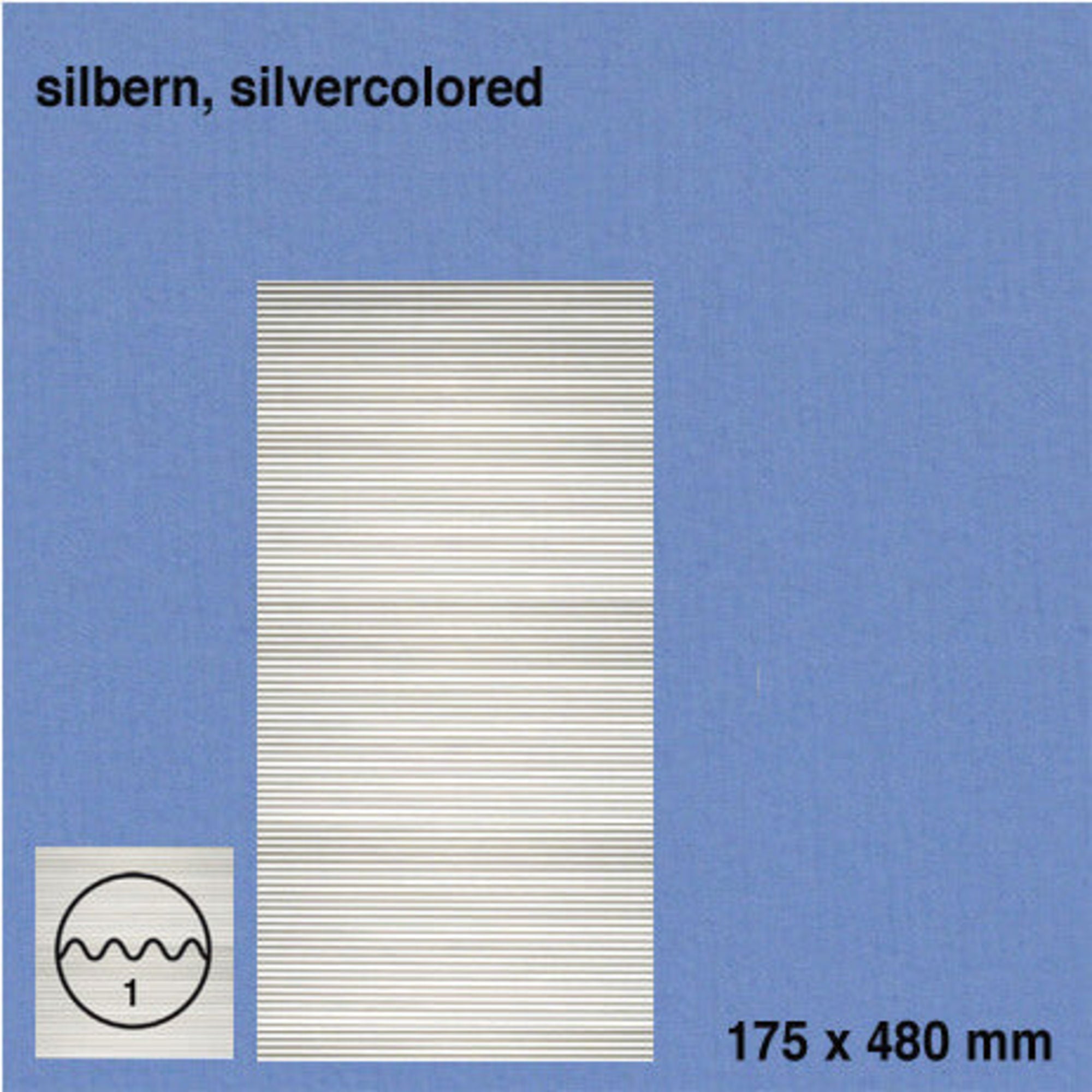 SCZ44-71110-1 Corrugated Carton, Silver 250 Gsm 175 x 500mm L = 1.0mm