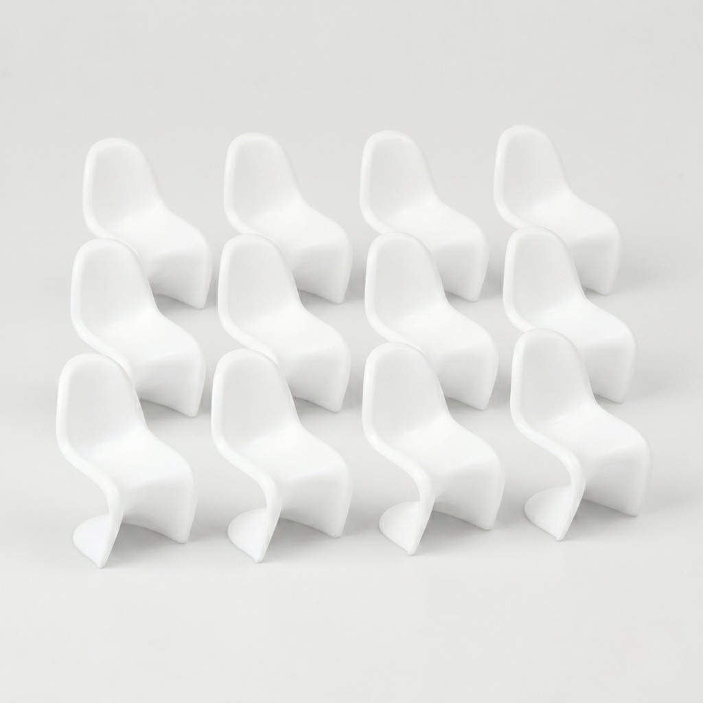 Panton Chairs, White, 1:200 (12 pcs)