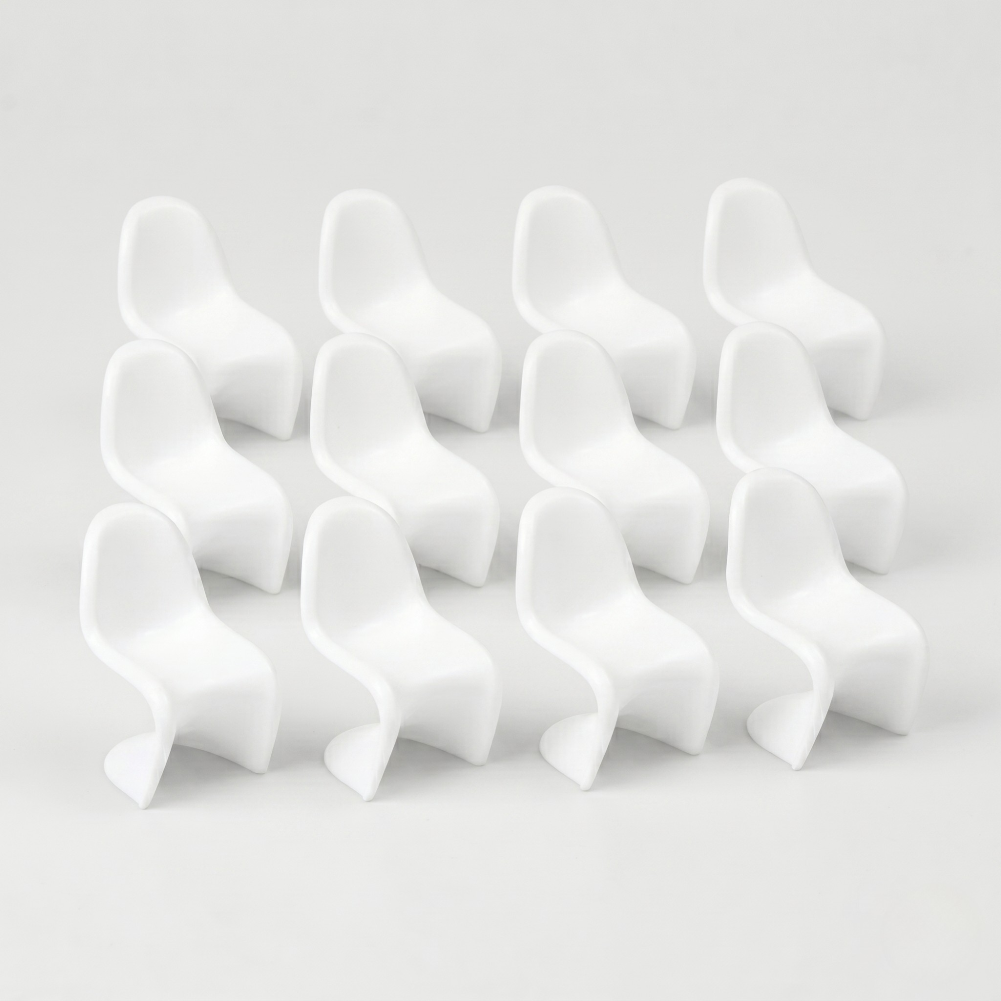 Panton Chairs, White, 1:200 (12 pcs)