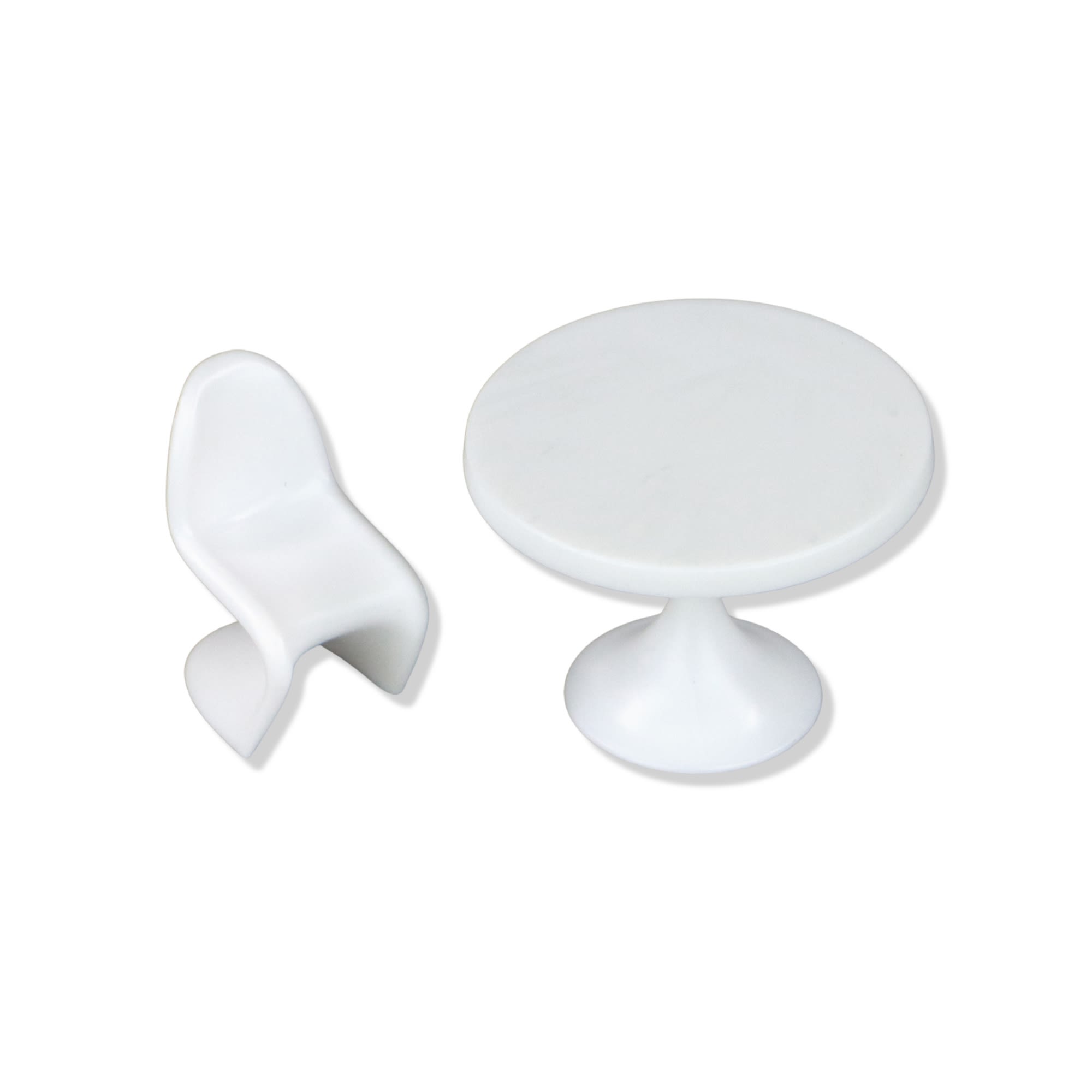 SCZ50-50101-5 [file:SCZ50-50101-5-1.jpg] Panton Chairs W/ Table White 1:50 (5 pcs)