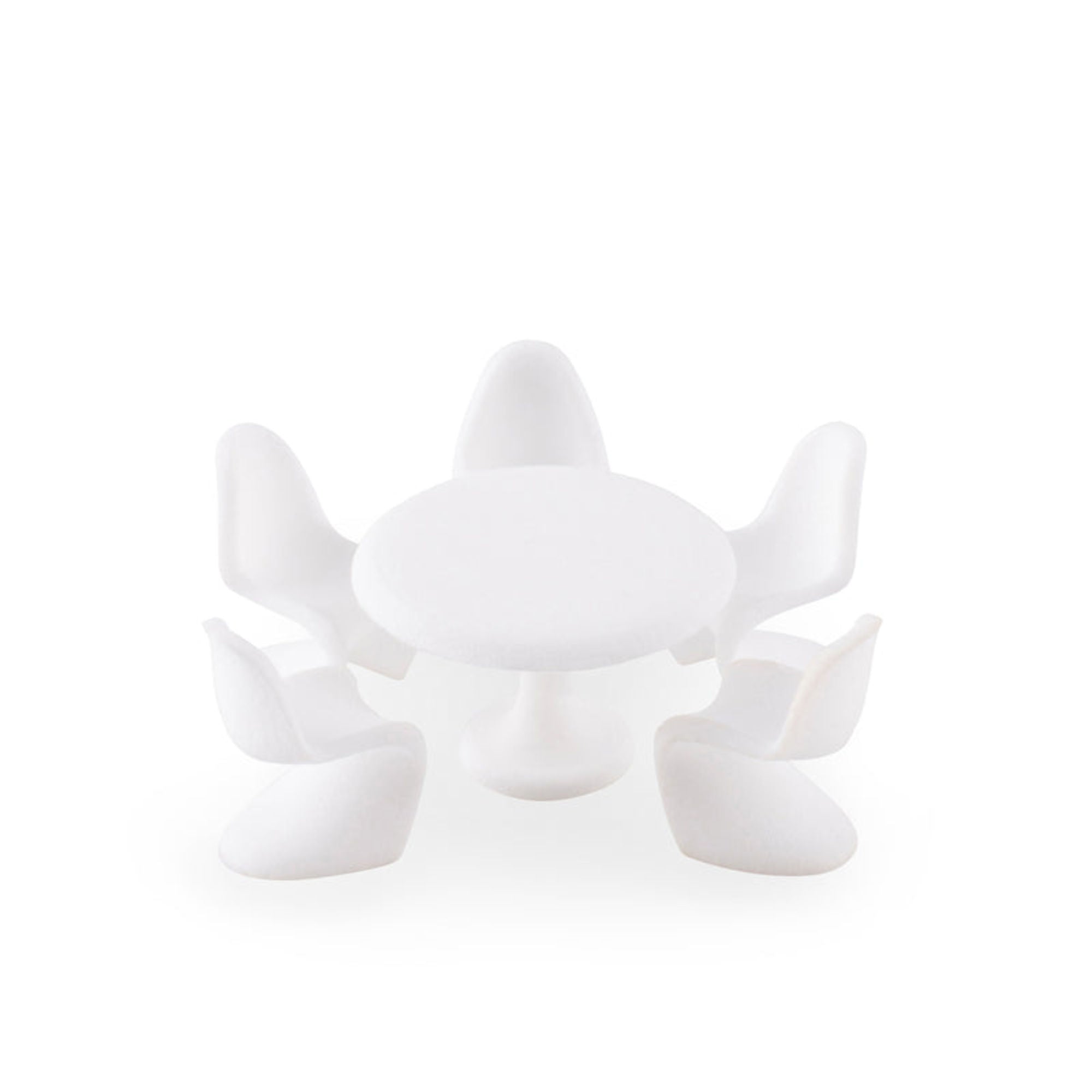 SCZ50-70101-4-1 Panton Chairs W/ Table White 1:25 (4 pcs)