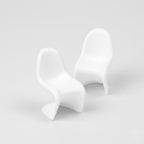 Panton Chairs with Table, White, 1:25 (4 pcs)