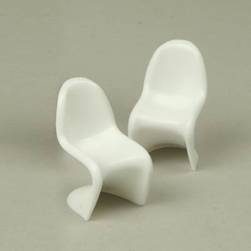 SCZ50-70101-4-3 Panton Chairs W/ Table White 1:25 (4 pcs)