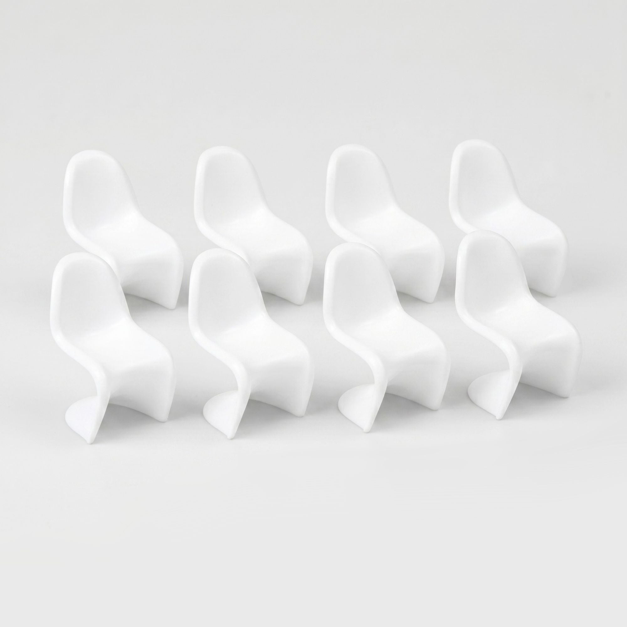 Panton Chairs, White, 1:87 HO Scale (8 pcs)