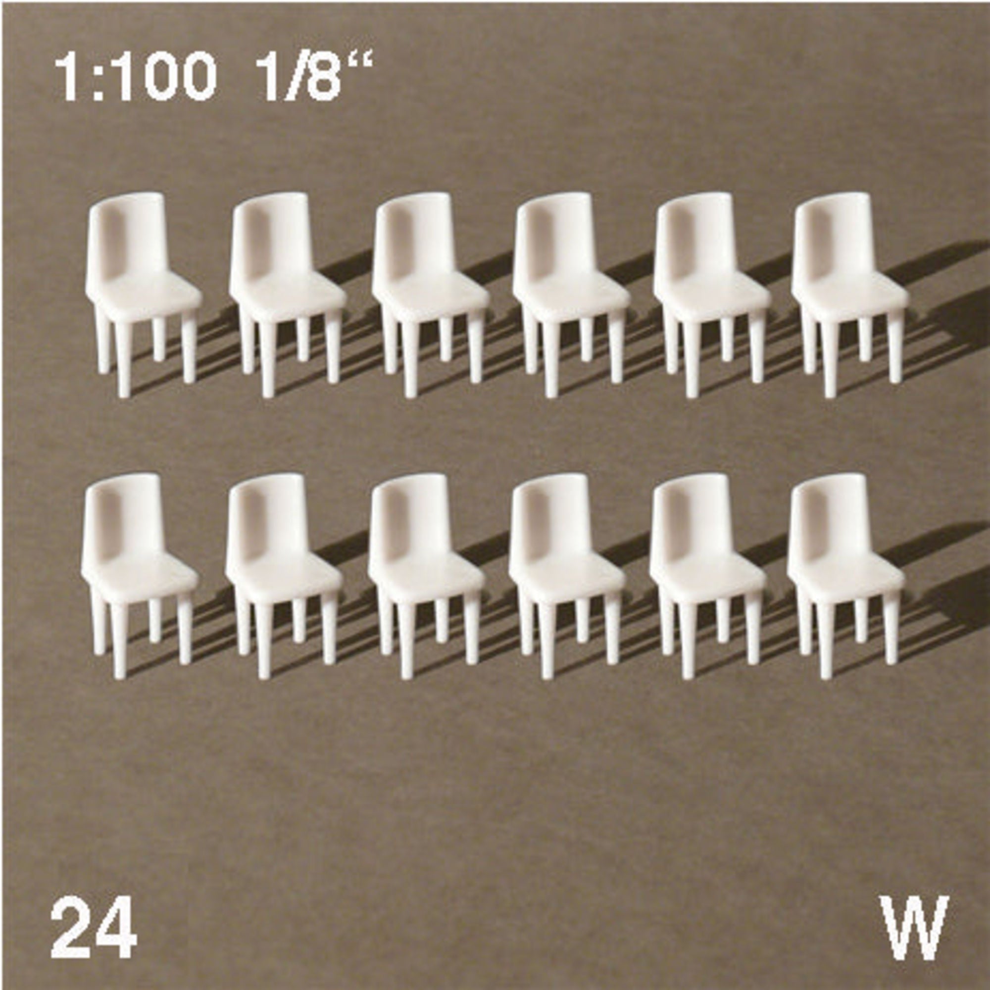 SCZ54-12141-24-1 Chairs White 1:100 (24 pcs)
