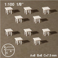 SCZ54-60741-10-1 Square Tables White 1:100 H = 7.5mm 8 x 8mm (10 pcs)