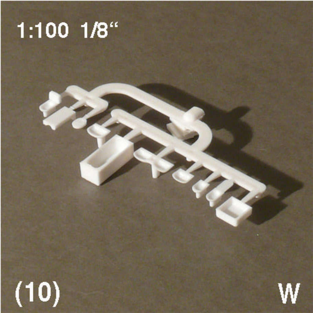 SCZ54-70101-1 [file:SCZ54-70101-1-1.jpg] Set Of Bathroom Appliances White 1:100 10 Parts