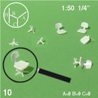 SCZ55-11011-10 [file:SCZ55-11011-10-1.jpg] Swivel Chairs White 1:50 Separate Seat & Base (10 pcs)