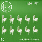 SCZ55-14001-10 [file:SCZ55-14001-10-1.jpg] Dining Chairs, White, 1:50 (10 pcs)